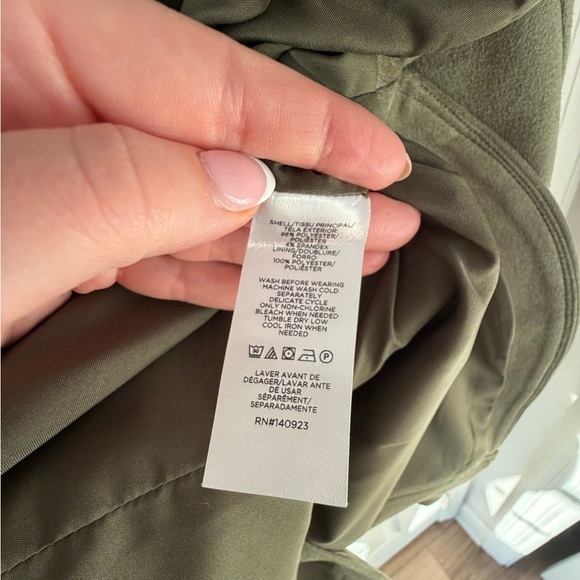 NWT LOFT XS Olive Faux Suede Shirt Jacket Belted Utility Shacket - Picture 6 of 6